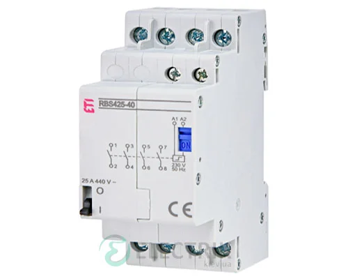Контактор модульный импульсный RBS 420-40 20A 24V AC 4NO, ETI (Словения) 2464142