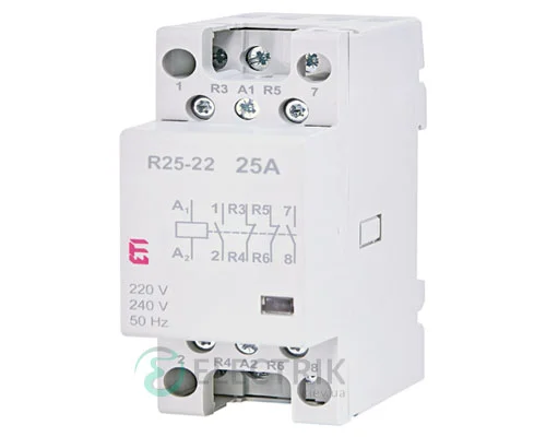 Контактор модульный R 25-22 25A 230V AC 2NO+2NC, ETI (Словения) 2462340