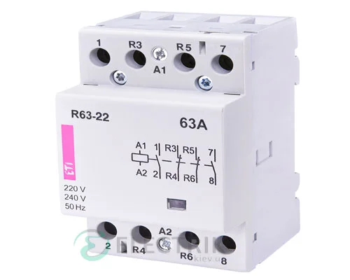 Модульний контактор R 63-22 63A 230V AC 2NO+2NC, ETI (Словенія) 2463470