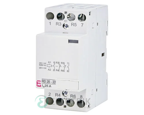 Модульний контактор RD 25-22 25A 230V AC/DC 2NO+2NC, ETI (Словенія) 2464014