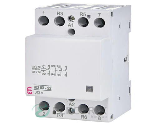 Модульний контактор RD 63-22 63A 230V AC/DC 2NO+2NC, ETI (Словенія) 2464030