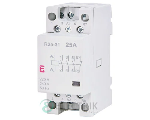 Модульний контактор R 25-31 25A 230V AC 3NO+1NC, ETI (Словенія) 2462320