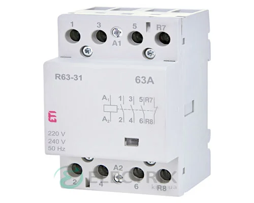 Модульний контактор R 63-31 63A 230V AC 3NO+1NC, ETI (Словенія) 2463460