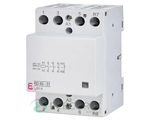Модульний контактор RD 63-31 63A 230V AC/DC 3NO+1NC, ETI (Словенія) 2464028