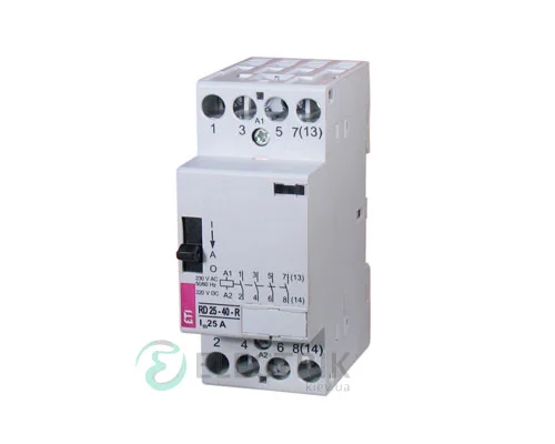 Контактор модульный RD-R 25-31 25A 230V AC/DC 3NO+1NC с ручным управлением, ETI (Словения) 2464058