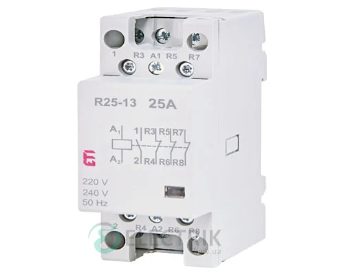 Контактор модульный R 25-13 25A 230V AC 1NO+3NC, ETI (Словения) 2462330
