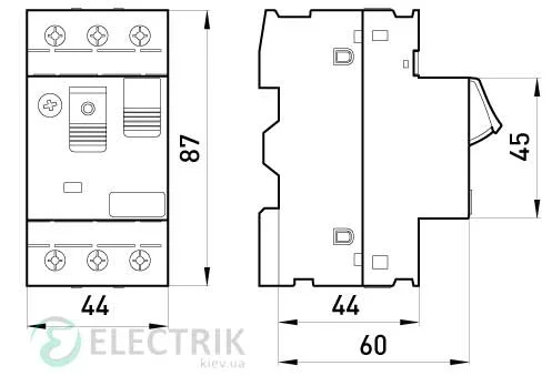 Автоматический выключатель защиты двигателя e.mp.pro.4, 3P In=4А Ir=2,5-4А, E.NEXT