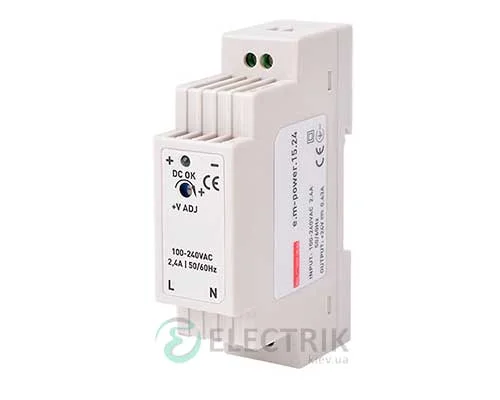 Блок питания на DIN-рейку e.m-power.15.24 15Вт, DC24В