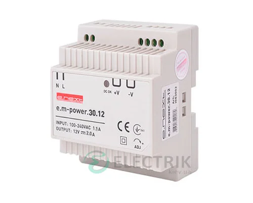 Блок питания на DIN-рейку e.m-power.30.12 30Вт, DC12В