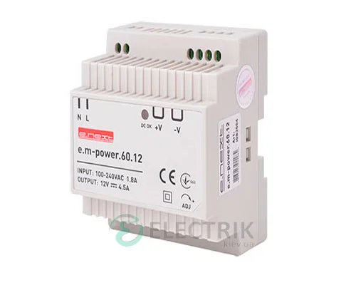 Блок питания на DIN-рейку e.m-power.60.12 60Вт, DC12В