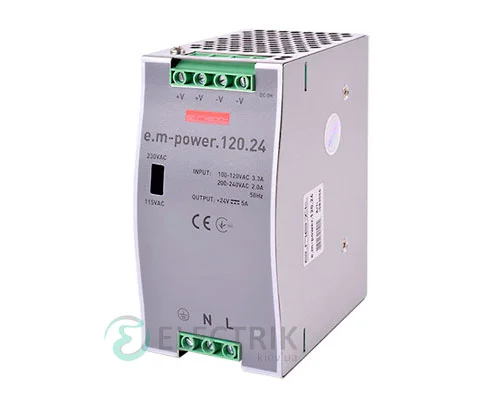 Блок питания на DIN-рейку e.m-power.120.24 120Вт, DC24В