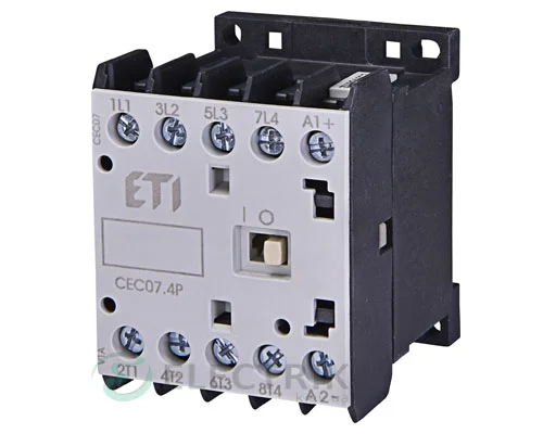 Мініатюрний контактор CEC 07.4P 230V/АС 7A 3kW AC3 4р (4НО), ETI