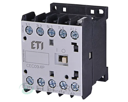 Мініатюрний контактор CEC 09.4Р 24V/DC 9A 4kW AC3 4р (2НО+2НЗ), ETI