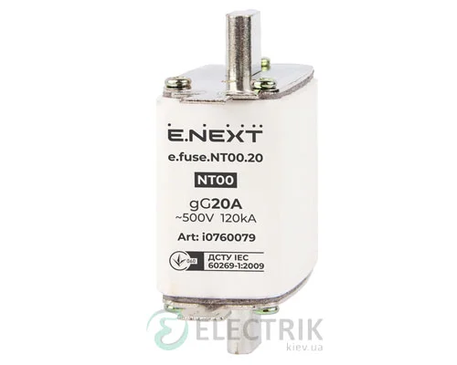 Запобіжник плавкий e.fuse.NT00.20, габарит 00, 20А, E.NEXT