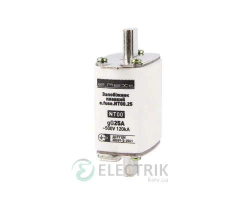 Запобіжник плавкий e.fuse.NT00.25, габарит 00, 25А, E.NEXT