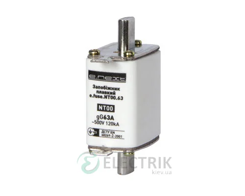 Запобіжник плавкий e.fuse.NT00.63, габарит 00, 63А, E.NEXT