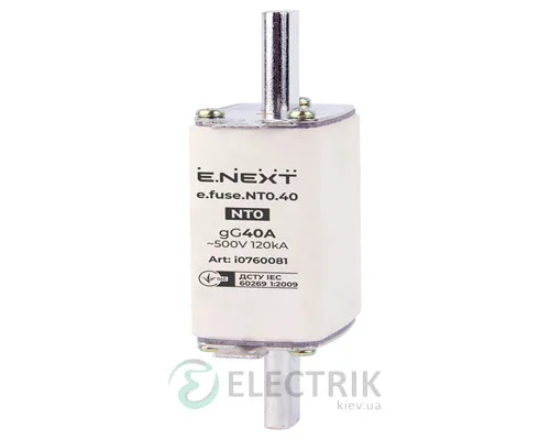 Запобіжник плавкий e.fuse.NT0.40, габарит 0, 40А, E.NEXT