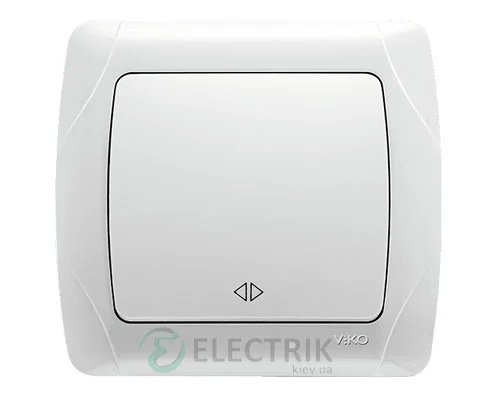 Выключатель Viko Carmen 1-клавишный, перекрестный, белый (90561031)