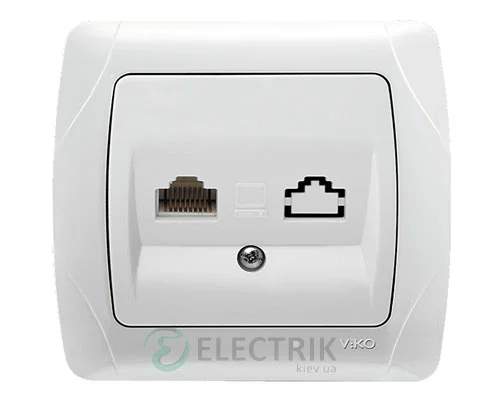 Комп’ютерна розетка RJ-45 Viko Carmen, біла (90561032)