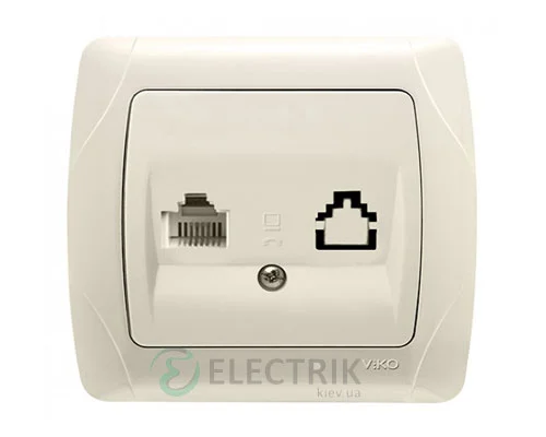 Розетка компьютерная RJ-45 Viko Carmen, крем (90562032)