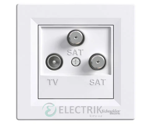 Розетка TV-SAT-SAT кінцева (1дБ) біла, Asfora EPH3600121