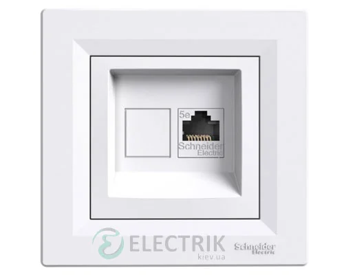 Розетка компьютерная, RJ45, кат.5е, UTP белая, Asfora EPH4300121