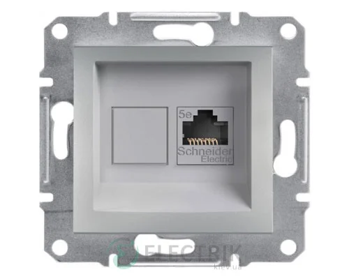 Комп'ютерна розетка, RJ45, кат.5е, UTP алюміній, Asfora EPH4300161