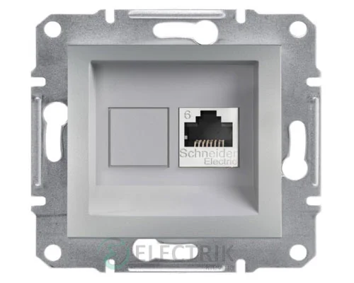 Комп'ютерна розетка, RJ45, кат.6, UTP алюміній, Asfora EPH4700161