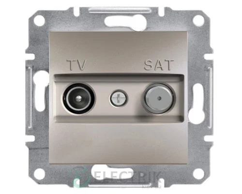 Розетка TV-SAT проходна (4 дБ) бронза, Asfora EPH3400269