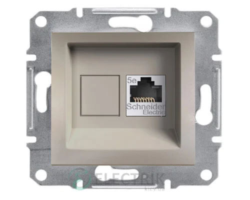 Комп'ютерна розетка, RJ45, кат.5е, STP бронза, Asfora EPH5000169