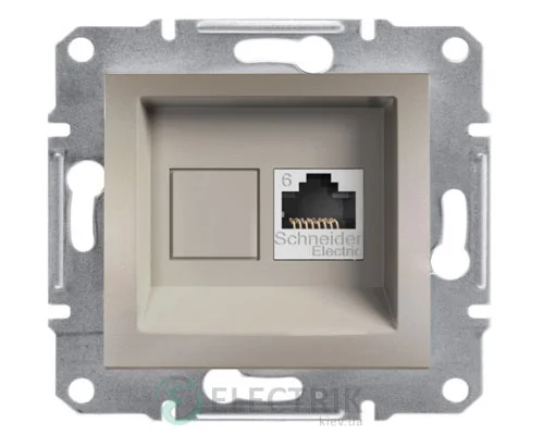 Комп'ютерна розетка, RJ45, кат.6, UTP бронза, Asfora EPH4700169
