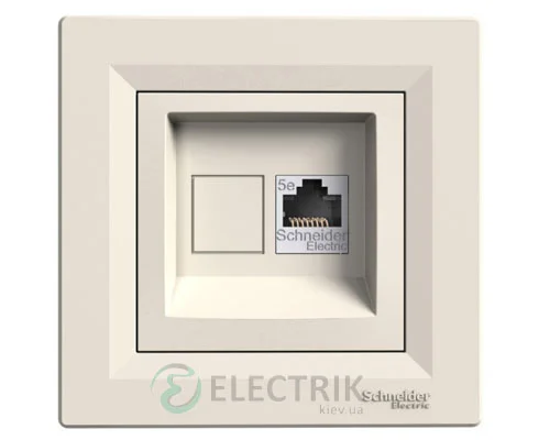 Комп’ютерна розетка RJ45, кат.5е, UTP, кремова, Asfora EPH4300123