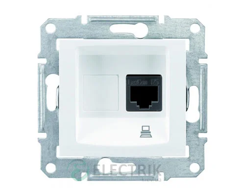 Комп’ютерна розетка RJ45, кат.5е, UTP, біла, Sedna SDN4300121