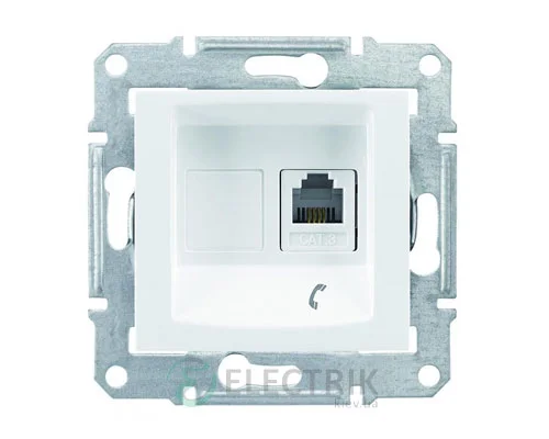 Телефонна розетка RJ11, біла, Sedna SDN4101121