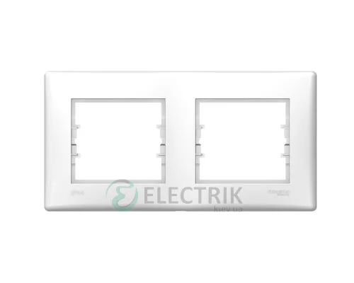 Рамка 2-постова горизонтальна IP44, біла, Sedna SDN5810621