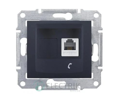 Розетка телефонна RJ11, графіт, Sedna SDN4101170