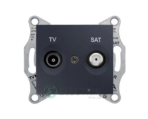 Розетка TV/SAT проходна, 8 dB, графіт, Sedna SDN3401270