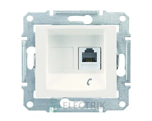 Телефонна розетка RJ11, слонова кістка, Sedna SDN4101123