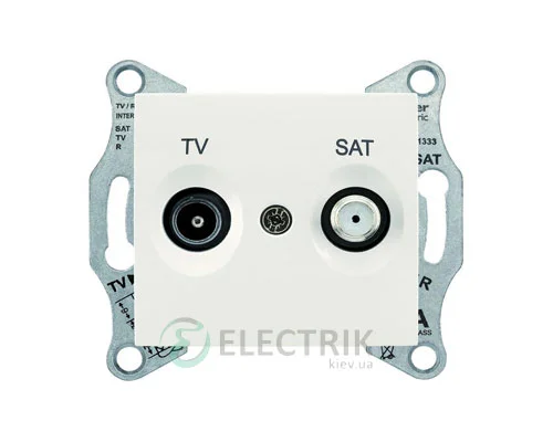 Закінцева TV/SAT-розетка, 1 dB, слонова кістка, Sedna SDN3401623