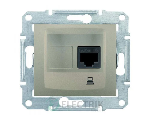 Комп’ютерна розетка RJ45, кат.5е, UTP, титан, Sedna SDN4300168