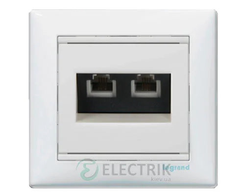 Розетка телефонная двойная Legrand Valena 774439 (белая)