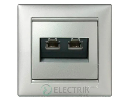 Розетка компьютерная двойная Legrand Valena 770231 (алюминий)