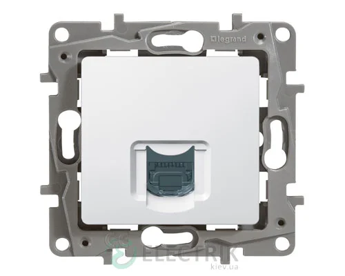 Комп’ютерна розетка RJ45 кат.5 UTP, 1-гільцева, білий Legrand Etika 672241