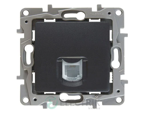 Розетка телефонная RJ11, антрацит Legrand Etika 672640