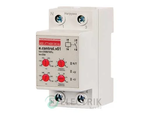 Реле контролю напруги однофазне 25А e.control.v01