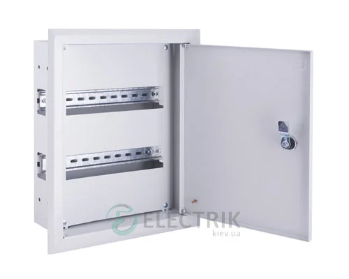 Корпус металлический e.mbox.pro.w.24z IP31 встраиваемый на 24 модуля с замком (s0100210)