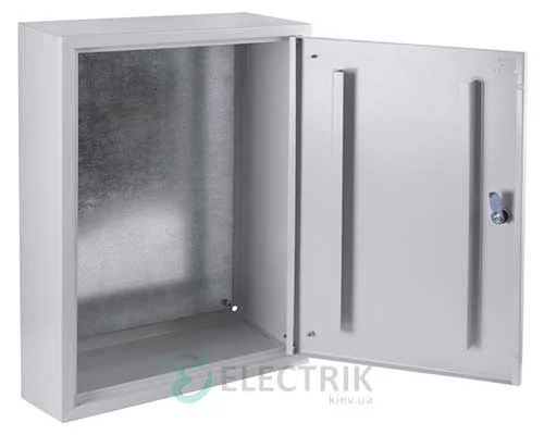 Металевий корпус e.mbox.pro.p.30.20.15z IP31 з монтажною панеллю (300х200х150)