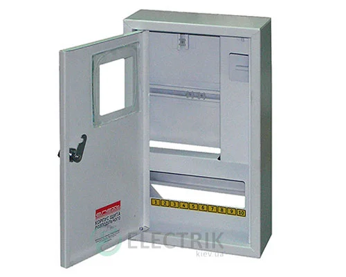 Корпус e.mbox.stand.w.f1.10.z металлический, под 1-ф. счётчик, 10 мод., встраиваемый, с замком