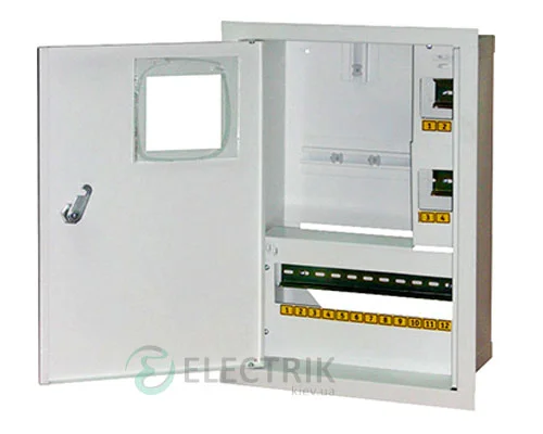 Корпус e.mbox.stand.w.f1.16.z металлический, под 1-ф. счётчик, 16 мод., встраиваемый, с замком