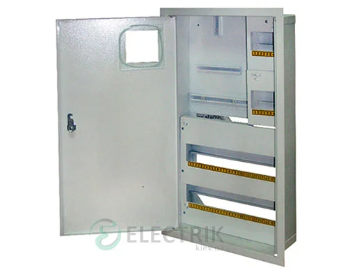 Корпус e.mbox.stand.w.f3.36.z.e металлический, под 3-ф. электронный счётчик, 36 мод., встраиваемый, с замком